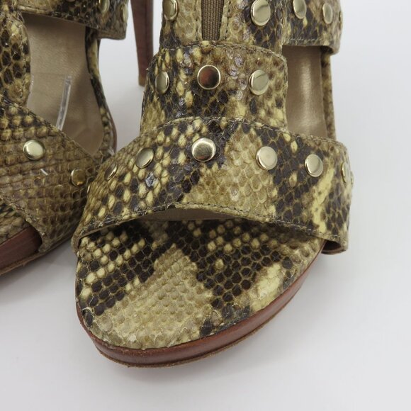 Stuart Weitzman Women 9 M AIRFORCE Roccia Serpent Snakeskin Studded Heels Y2K - Picture 4 of 13